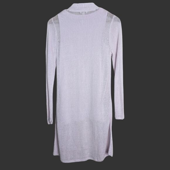 J. Jill Tunic Cardigan Sweater Set XS Lavender Purple Linen Blend Minimalist - Picture 7 of 10